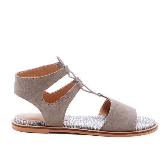 Lucky Brand Feray Titanium Flat Sandals Size 8 - Picture 5 of 16